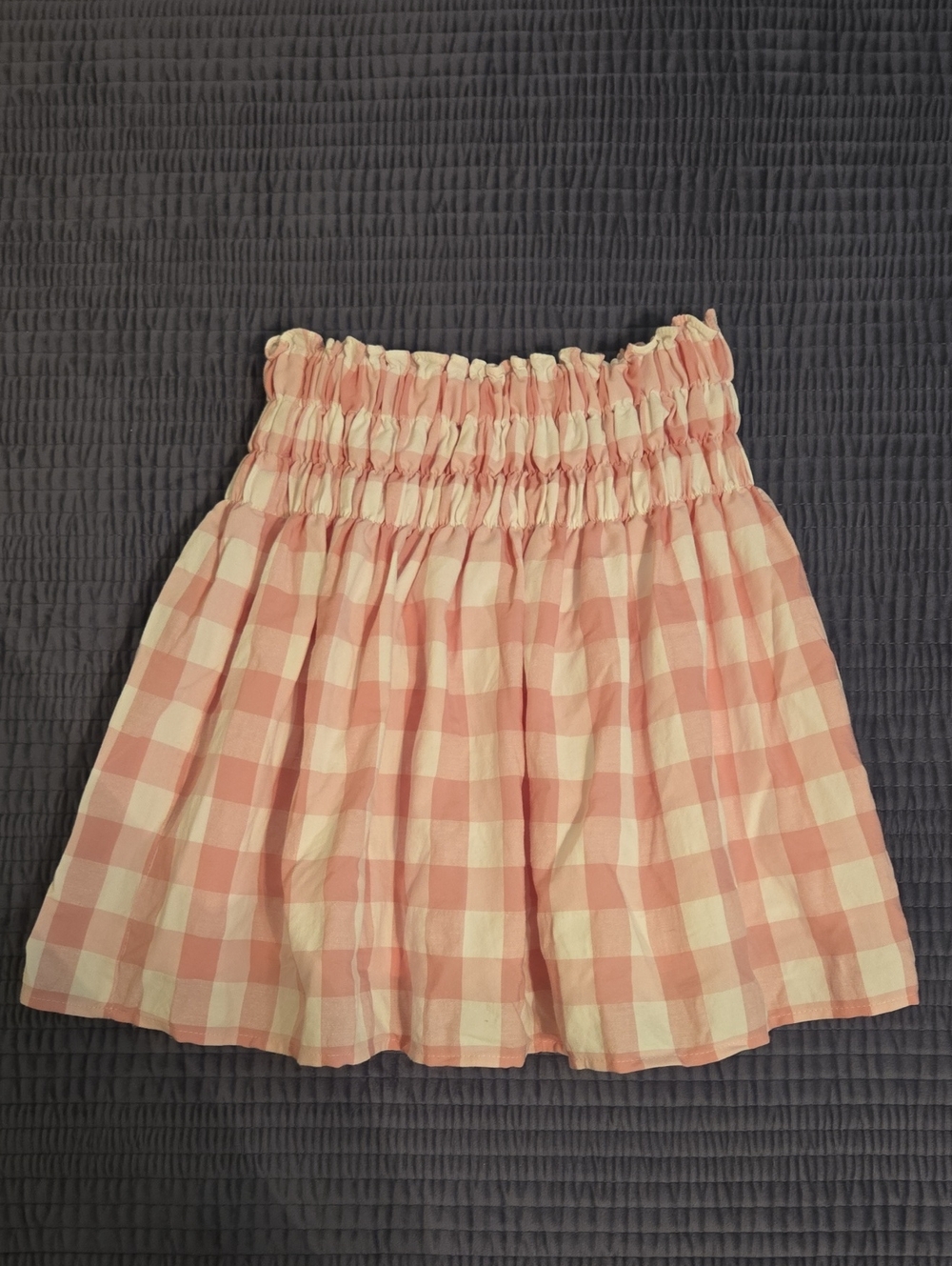 BISBY Brand - Super Cute Pink Gingham Smocked Waist Girls Skirt